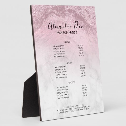 Schminkservice für Rosa Glitzer Fotoplatte (Seite)