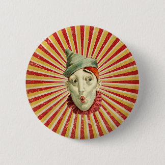 Schmollender Vintager Zirkus-Clown Button