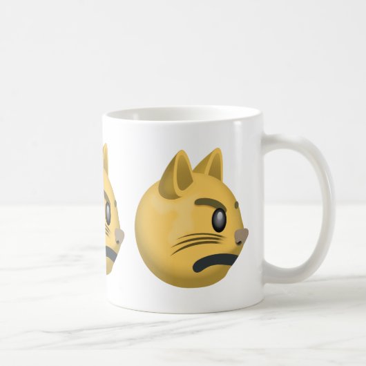 Schmollendes Katzen-Gesicht Emoji Kaffeetasse (Rechts)