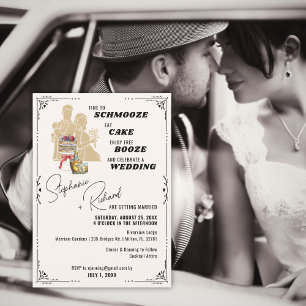 Schmooze und Booze Fun Wedding Einladung
