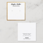 Schmuck-Anzeige für Script White und Gold Ohrring Quadratische Visitenkarte (Vorne/Hinten)