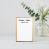 Schmuck-Anzeige für Script White und Gold Ohrring Visitenkarte (Stehend Vorderseite)