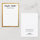 Schmuck-Anzeige für Script White und Gold Ohrring Visitenkarte (Vorne/Hinten)