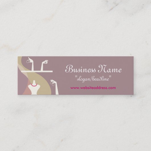 Schmuck-Anzeigen-Visitenkarten Mini Visitenkarte (Vorderseite)