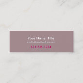 Schmuck-Anzeigen-Visitenkarten Mini Visitenkarte (Rückseite)