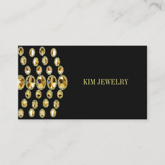 Schmuck auf Schwarz Visitenkarte (Vorderseite)