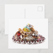 Schmuck auf weiß postkarte (Vorne/Hinten)