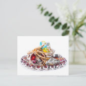 Schmuck auf weiß postkarte (Stehend Vorderseite)