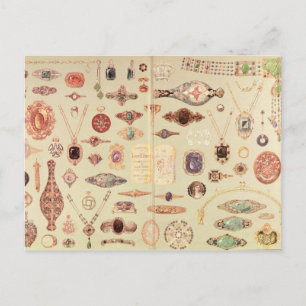 Schmuck aus dem 'Tiffany-Katalog', 1890 Postkarte