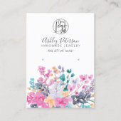 Schmuck aus getrocknetem Wildblumenlogo Visitenkarte (Vorderseite)