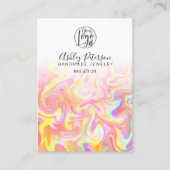 Schmuck aus hellem Regenbogen-Marmor Visitenkarte (Vorderseite)