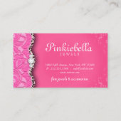 Schmuck Business Card Leopard Lace Pink Visitenkarte (Rückseite)