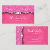 Schmuck Business Card Leopard Lace Pink Visitenkarte (Vorne/Hinten)