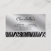 Schmuck Business Card Zebra Silver Bow Herz Visitenkarte (Rückseite)