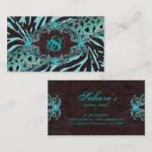 Schmuck Business Cards Animal Zebra Leopard Blue Visitenkarte (Vorne/Hinten)