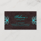 Schmuck Business Cards Animal Zebra Leopard Blue Visitenkarte (Rückseite)