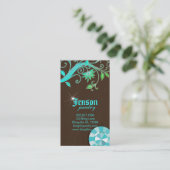 Schmuck Business Cards Blume Crystal Blauer Sparge Visitenkarte (Stehend Vorderseite)