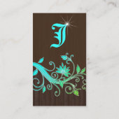 Schmuck Business Cards Blume Crystal Blauer Sparge Visitenkarte (Rückseite)