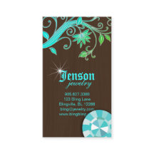 Schmuck Business Cards Blume Crystal Blauer Sparge