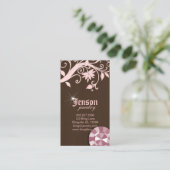Schmuck Business Cards Blume Crystal Pink Sparkle Visitenkarte (Stehend Vorderseite)