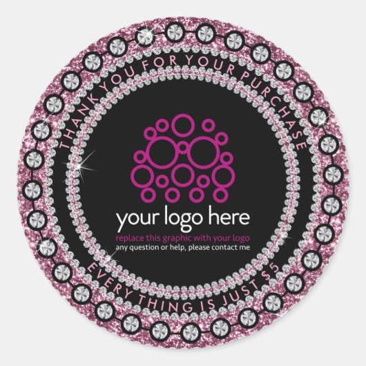 Schmuck Danke für Ihren Kauf Runder Aufkleber (Vorderseite)