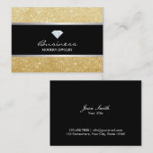 Schmuck Design Stilvoller Gold Glitzer Moderne Visitenkarte (Vorne/Hinten)