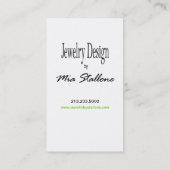 Schmuck-Designer-Gewohnheits-Juwelier Visitenkarte (Rückseite)