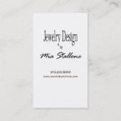 Schmuck-Designer-Gewohnheits-Juwelier Visitenkarte (Rückseite)