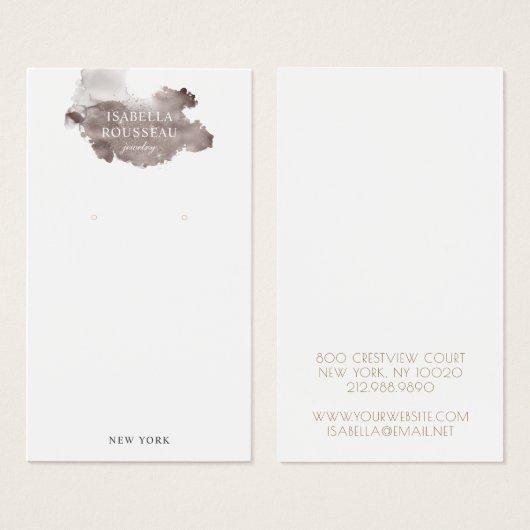 Schmuck Designer Glitzer Wash Earring Display Card (Vorne & Hinten)