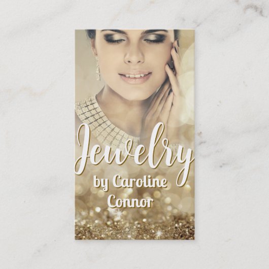 Schmuck Designer Gold Sparkle Luxuriös Visitenkarte (Vorderseite)