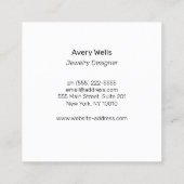 Schmuck Designer Knotted Beads Bracelet Logo Quadratische Visitenkarte (Rückseite)