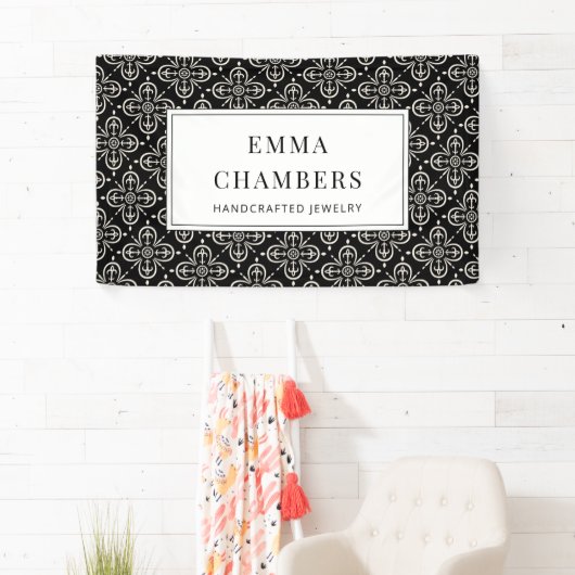 Schmuck Designer Schwarz-weiß Motif Muster Banner (Insitu)