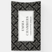 Schmuck Designer Schwarz-weiß Motif Muster Banner (Vertikal)