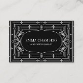 Schmuck Designer Schwarz-weiß Motif Muster Visitenkarte (Vorderseite)
