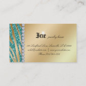 Schmuck-Diamantenroter Zebra-beige aquamariner Visitenkarte (Rückseite)