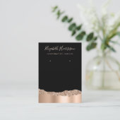 Schmuck Display Glitzer Rose Gold Foil Schwarz Visitenkarte (Stehend Vorderseite)