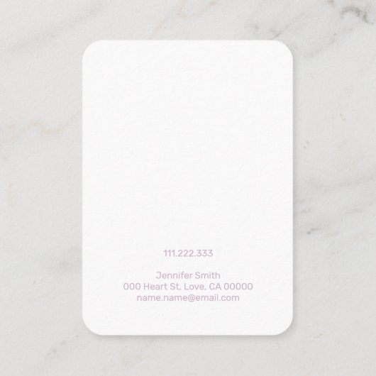 Schmuck Display Lila Leopard Druckhandwerk Visitenkarte (Rückseite)