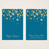 Schmuck Earring Display Card Gold Dots Blue (Vorne & Hinten)