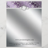 Schmuck Flyer Friseur Salon Floral Damask Lila (Hinten)