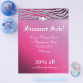 Schmuck Flyer Friseur Salon Zebra Sparkle Rosa (Einzeln)