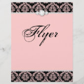 Schmuck Flyer Haarsalon Damask Baby Pink Klasse (Hinten)