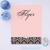 Schmuck Flyer Haarsalon Damask Baby Pink Klasse (Einzeln)