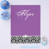 Schmuck Flyer Haarsalon Damask Black Lila (Einzeln)