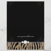 Schmuck Flyer Haarsalon Zebra Glitzer Gold (Hinten)