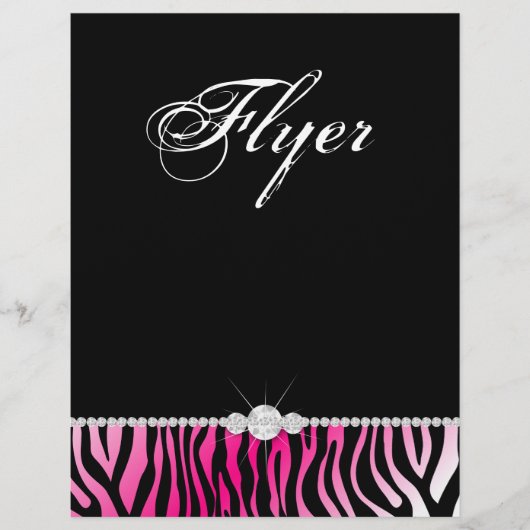 Schmuck Flyer Haarsalon Zebra Hot Pink (Vorne)
