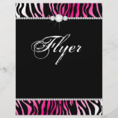 Schmuck Flyer Haarsalon Zebra Hot Pink (Hinten)
