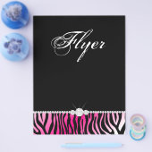 Schmuck Flyer Haarsalon Zebra Hot Pink (Einzeln)