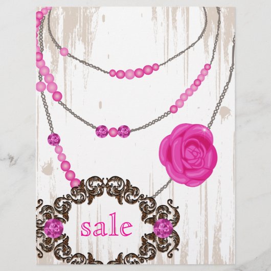 Schmuck Flyer Rose Necklace Brown Pink (Vorne)