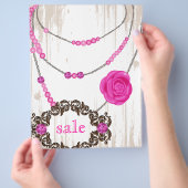 Schmuck Flyer Rose Necklace Brown Pink (Hand)