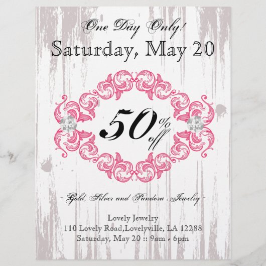 Schmuck Flyer Rose Necklace Gray Pink (Hinten)